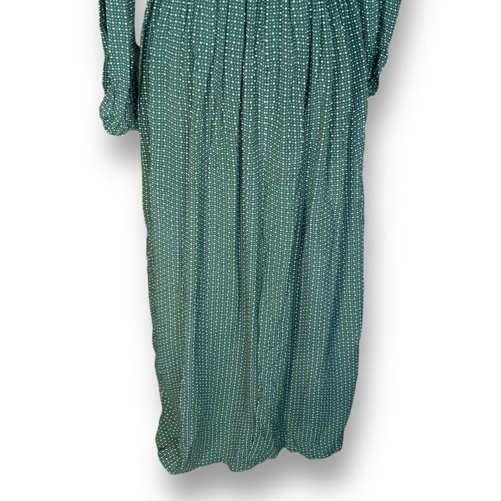 Past Life The Collective Mae Maxi Dress Forrest Green White Flowy Deep V Neck - Picture 9 of 12